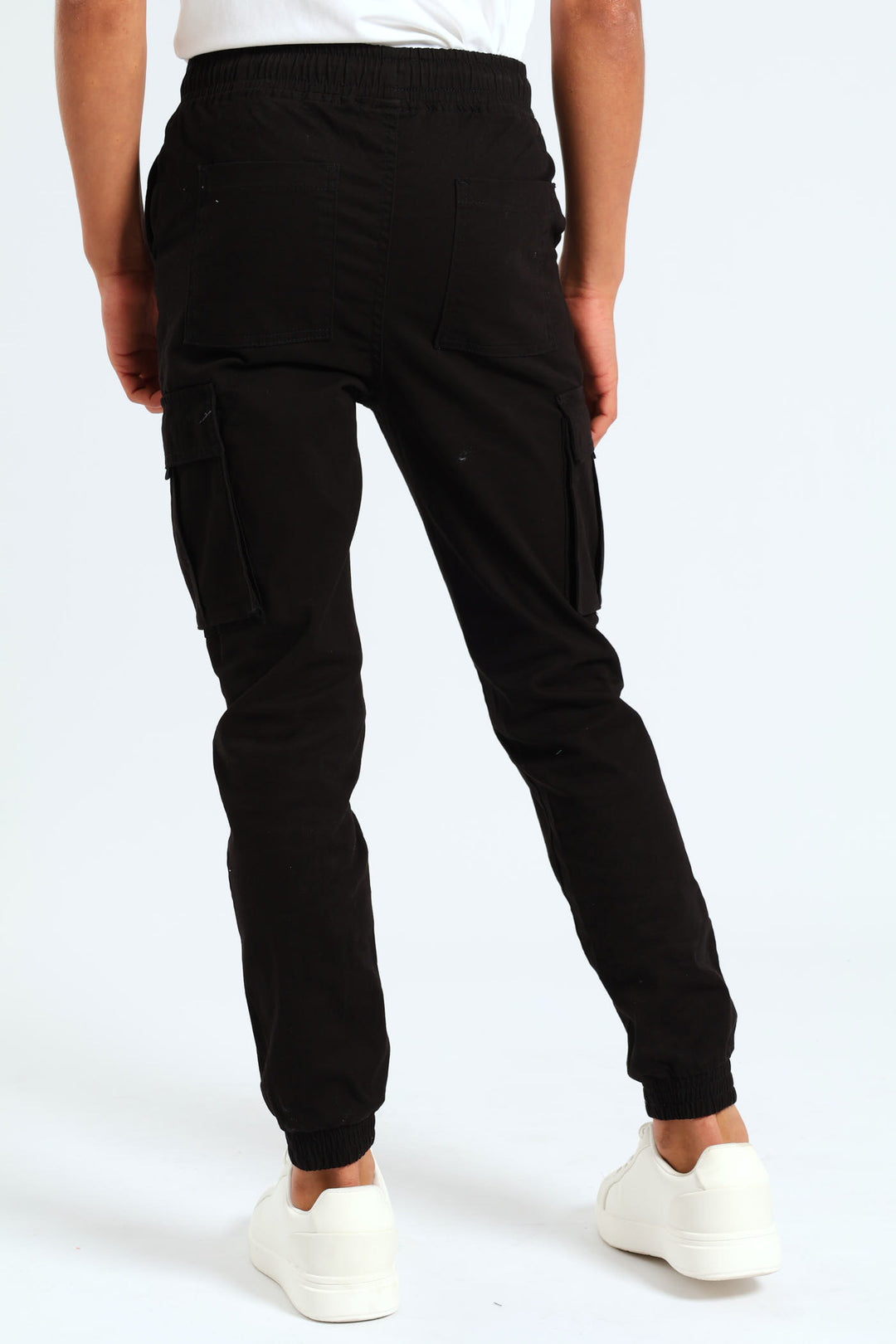 Boys Bellow Pocket Cargo Pants - Black