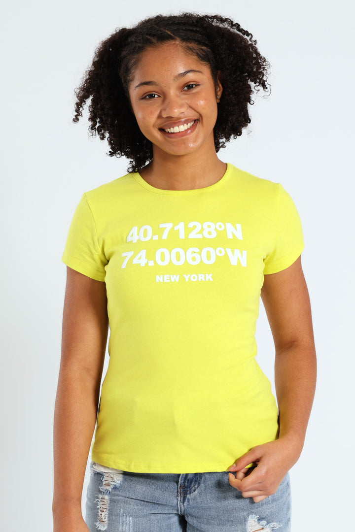 Girls Regular Tee - Lime