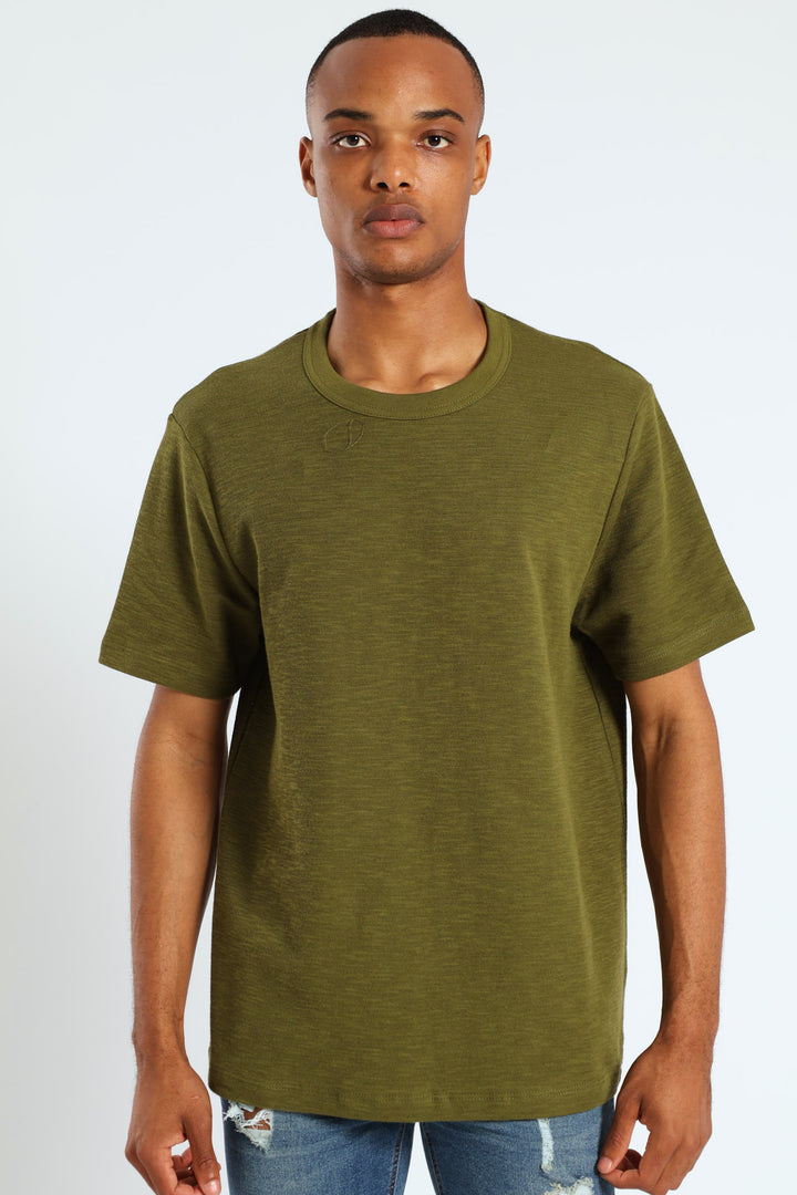 Crepe Rib Tee - Light Fatigue