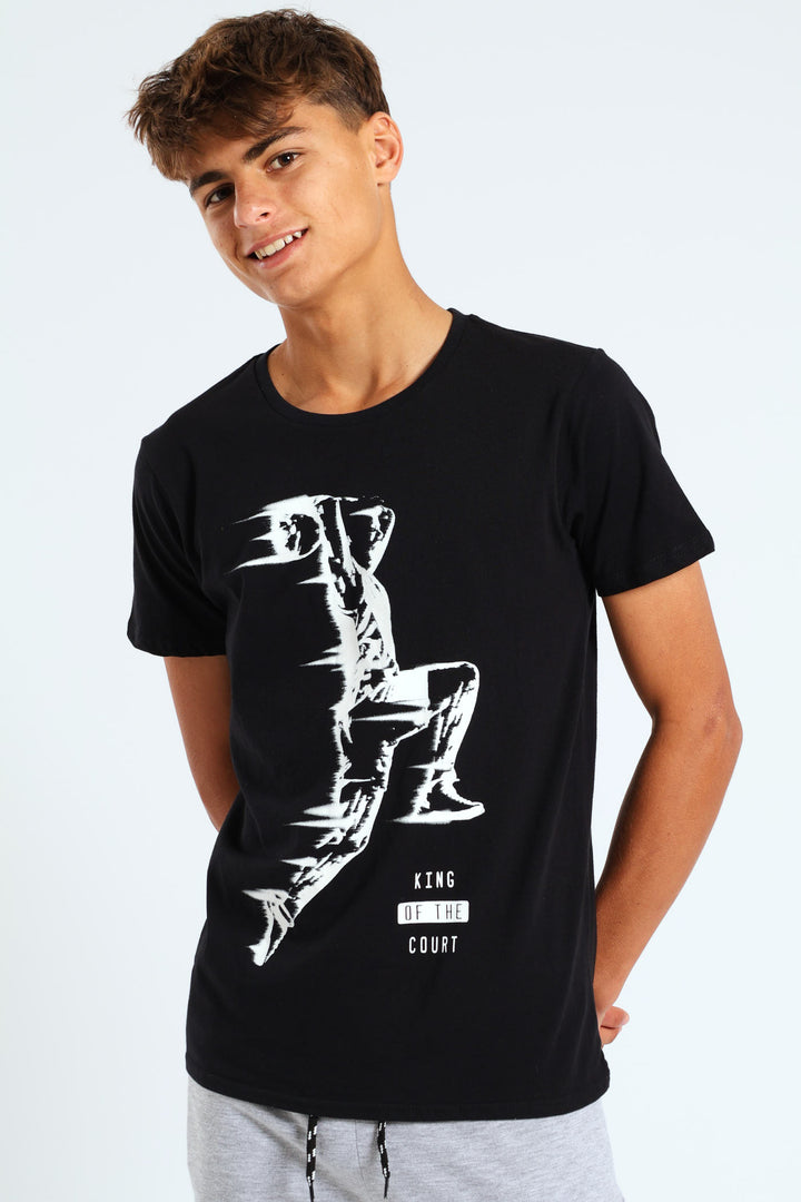 Boys Basketball Slam Dunk Tee - Black