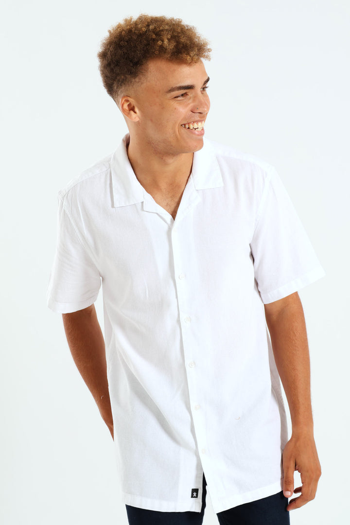 Basketweave Surf Interest Shirt - White