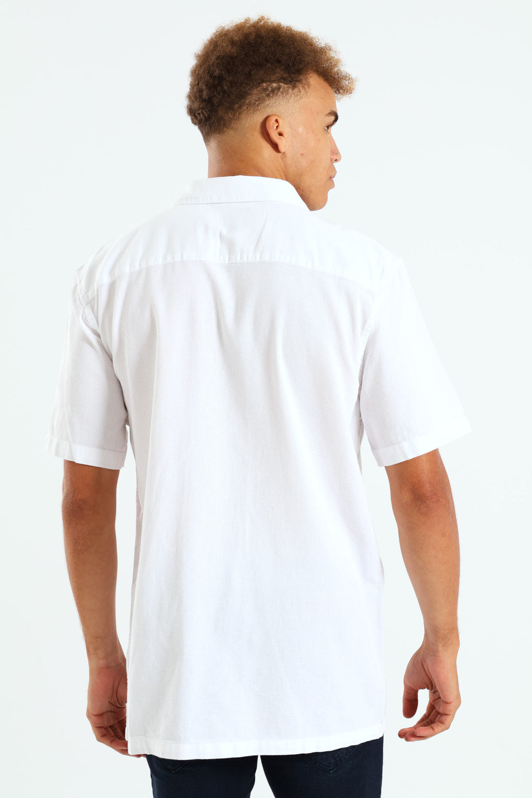 Basketweave Surf Interest Shirt - White