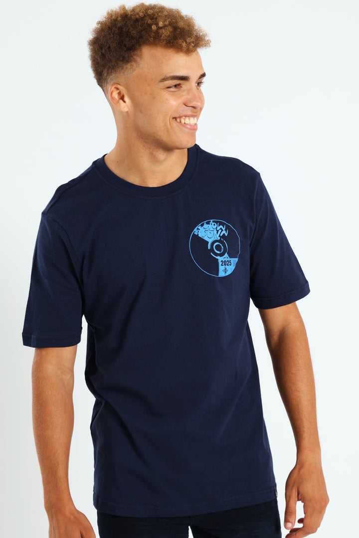 Music Print T-Shirt - Navy