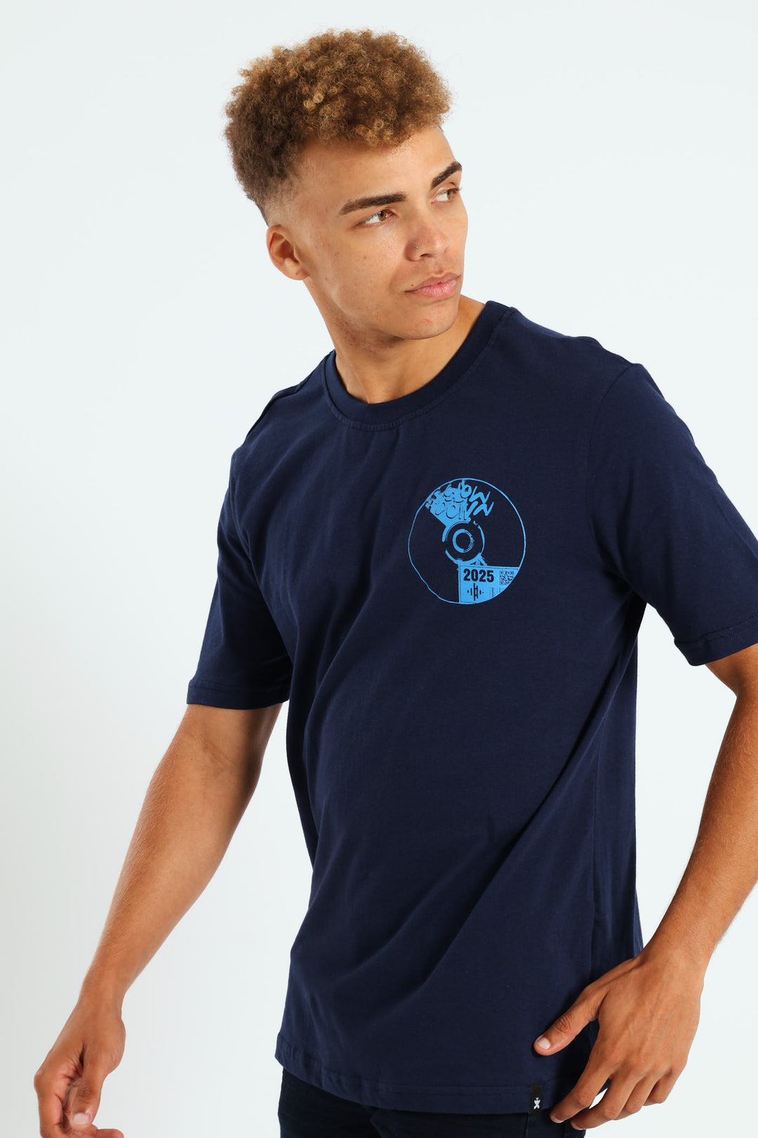 Music Print T-Shirt - Navy