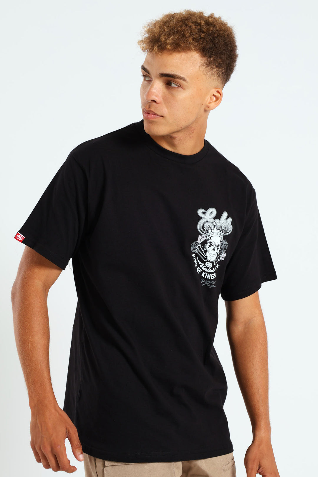 Skull Back Print Tee - Black