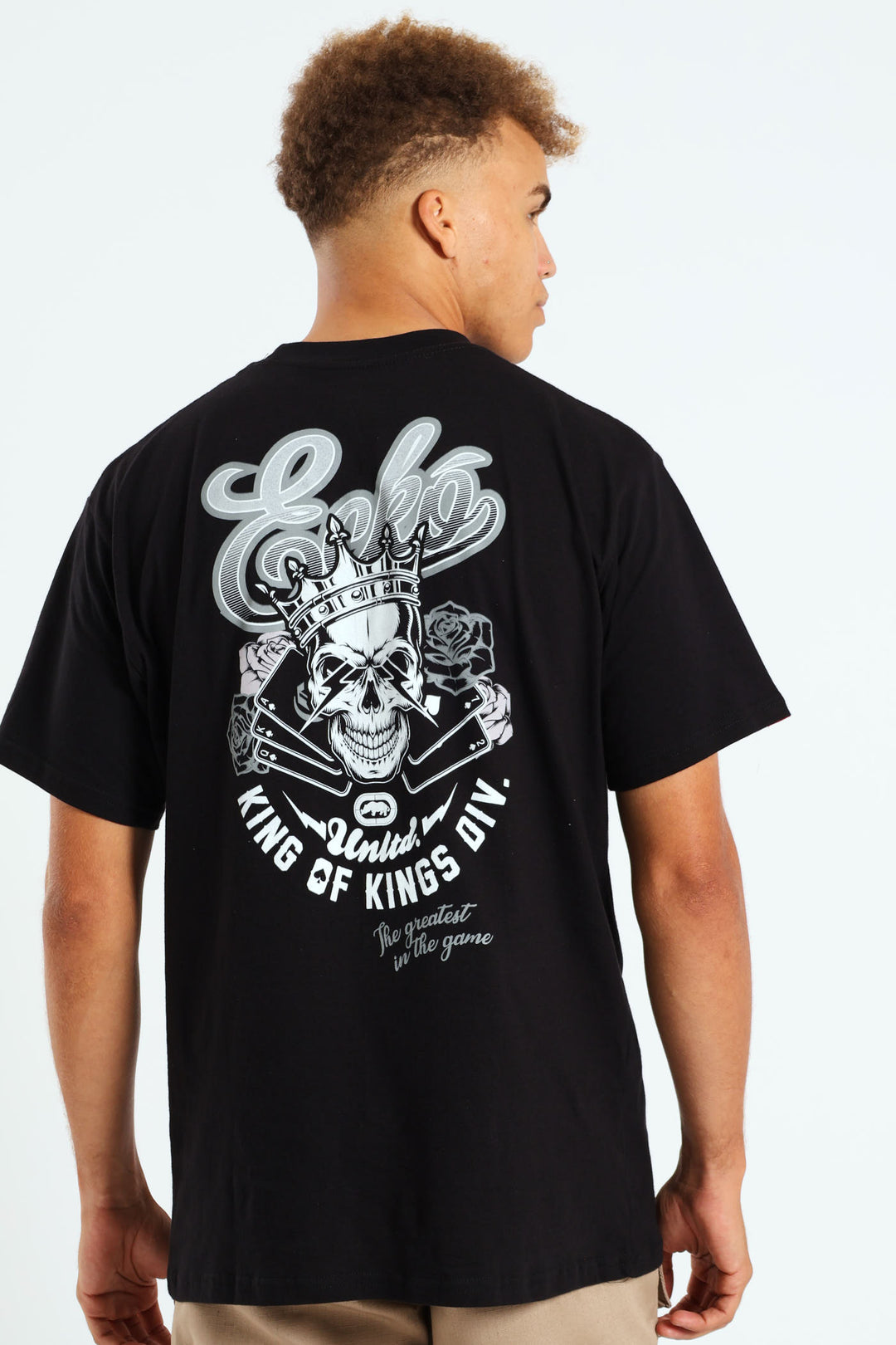 Skull Back Print Tee - Black