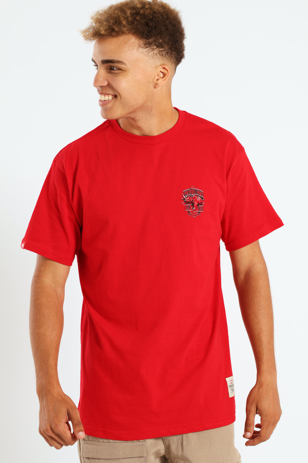 Rhino Burst Back Print Tee - Red