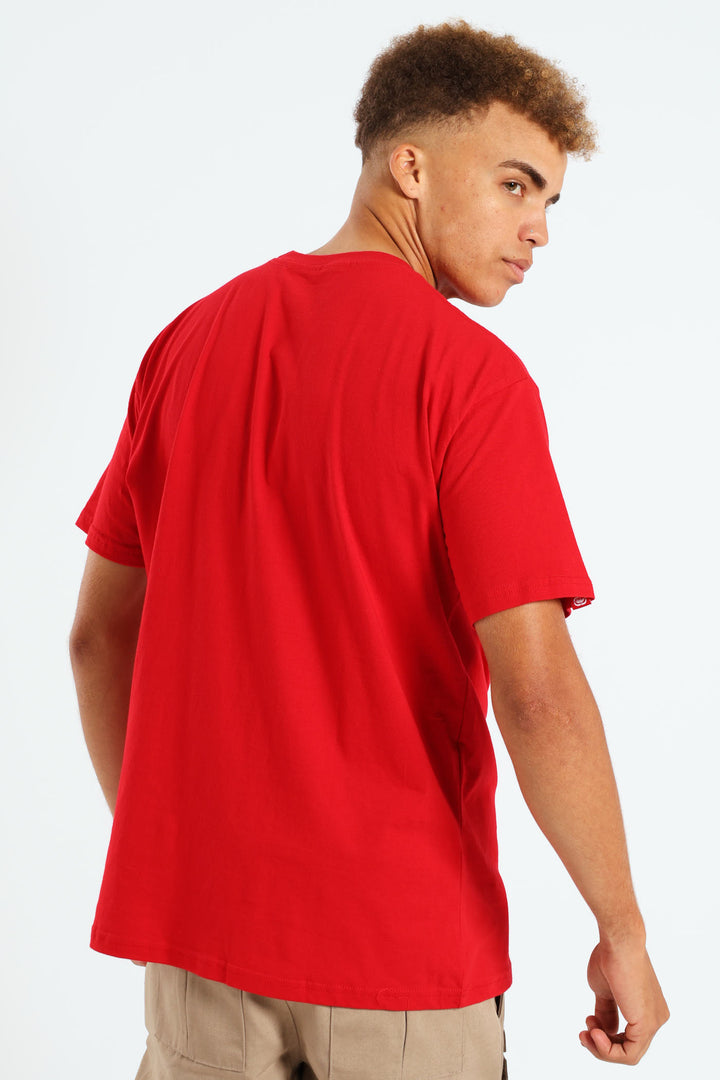 Never Out HD Print Tee - Red