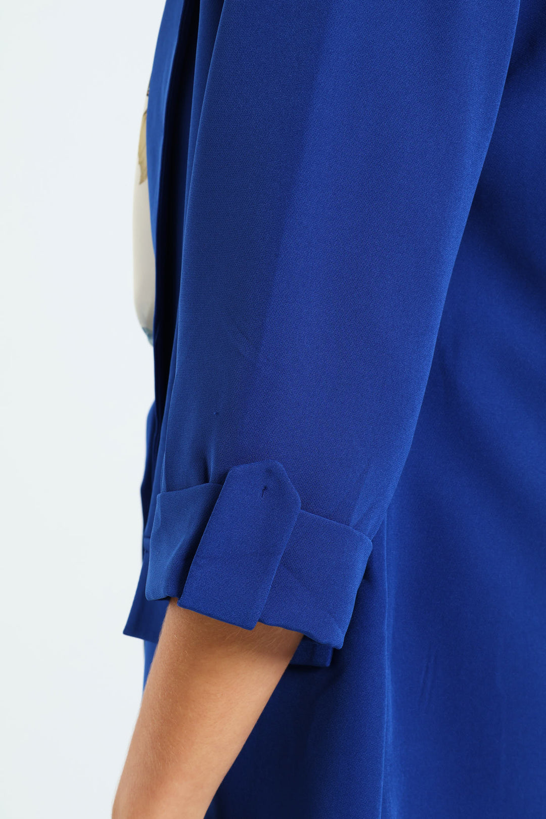 Pointed Tab Detail Blazer - Cobalt