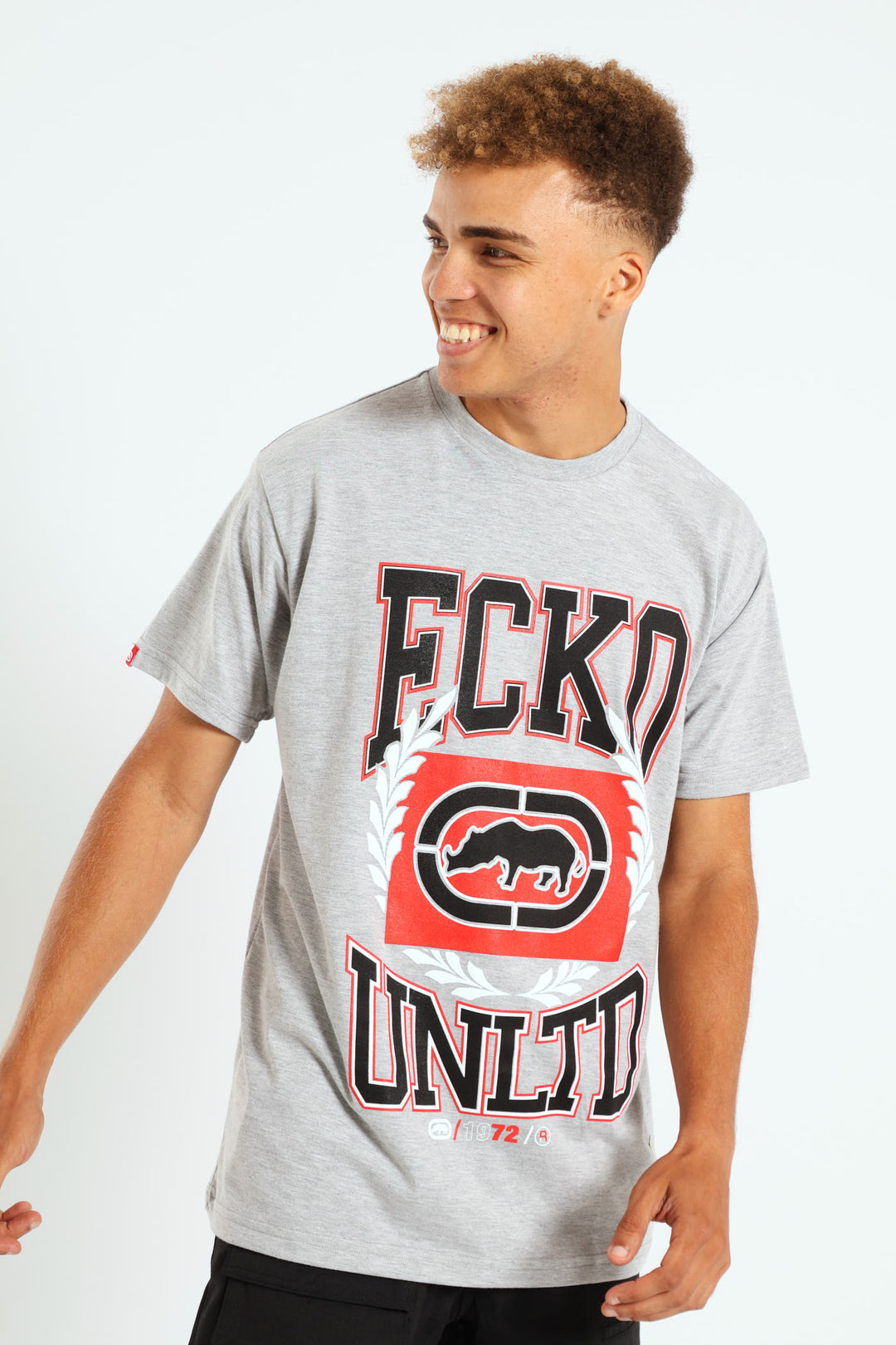 Unltd Front Print Tee - Grey Melange