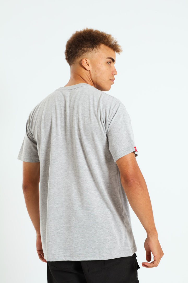 Unltd Front Print Tee - Grey Melange