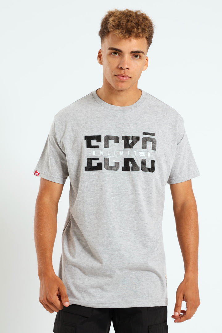 College Script Tee - Grey Melange