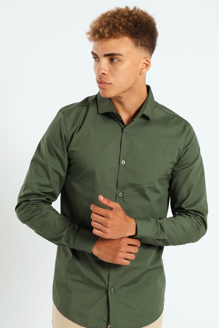 Easy Care Long Sleeve Shirt - Olive