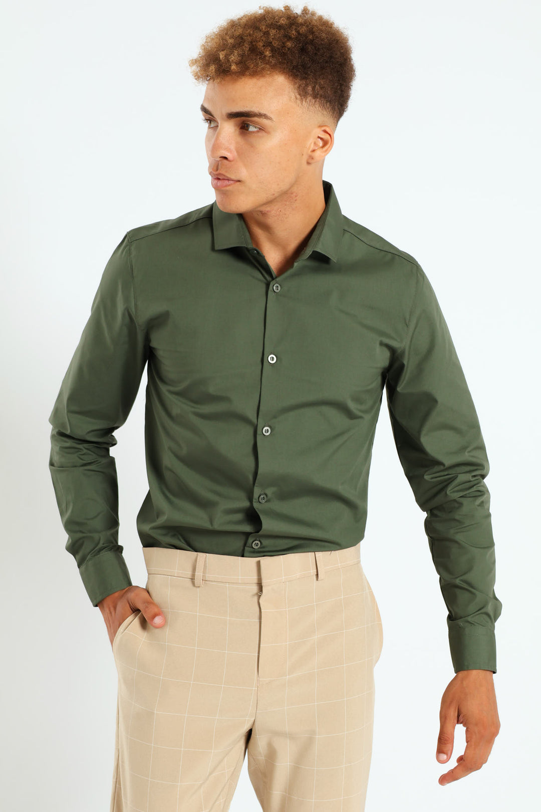 Easy Care Long Sleeve Shirt - Olive