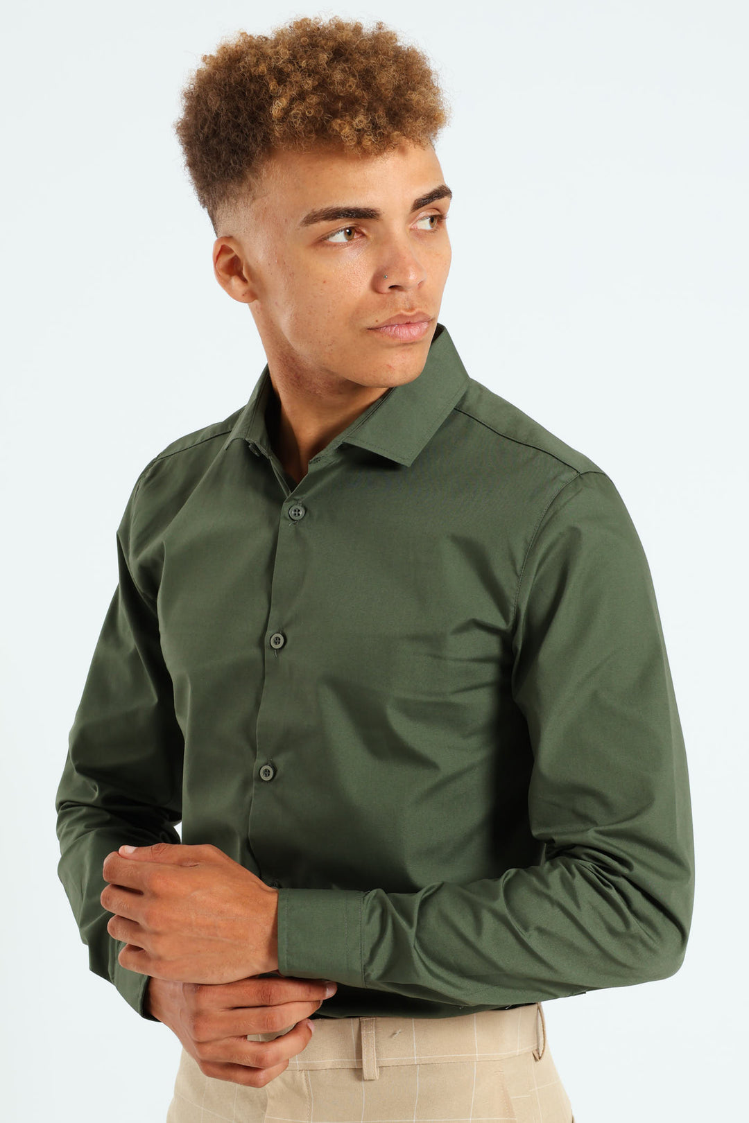 Easy Care Long Sleeve Shirt - Olive