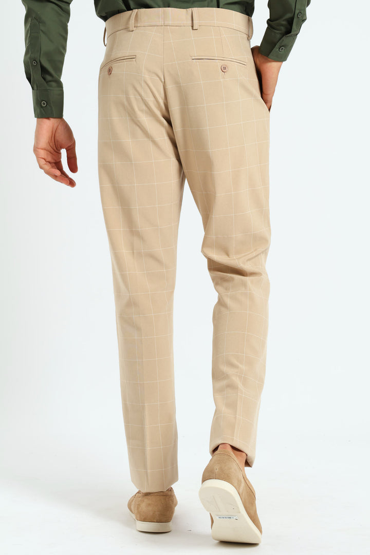 Window Pane Trousers - Natural