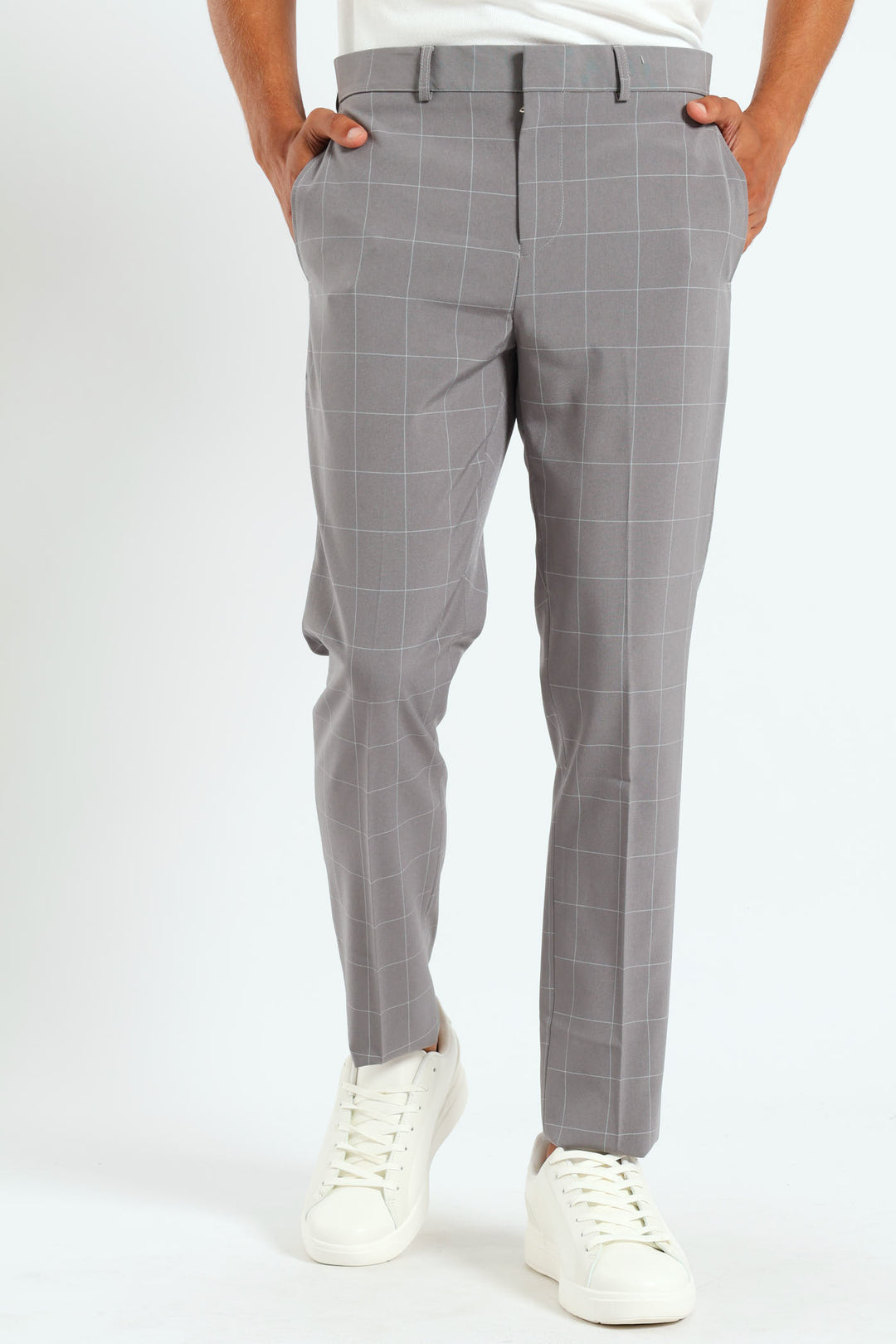 Window Pane Trousers - Grey