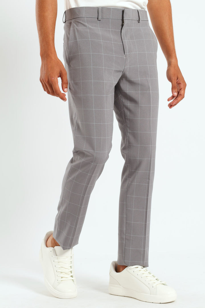 Window Pane Trousers - Grey