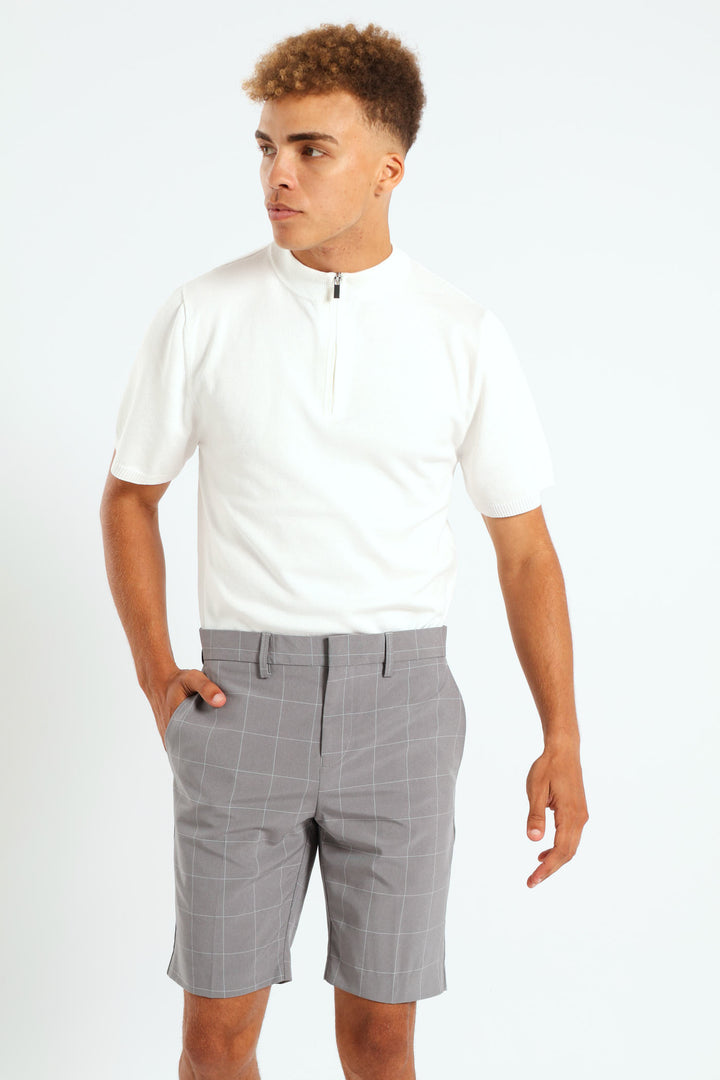 Window Pane Short - Grey