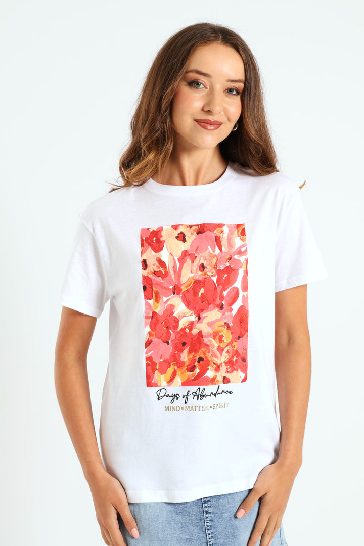 Floral Painting Tee - White