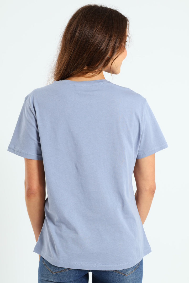 Sun Kissed Glitter Tee - Denim