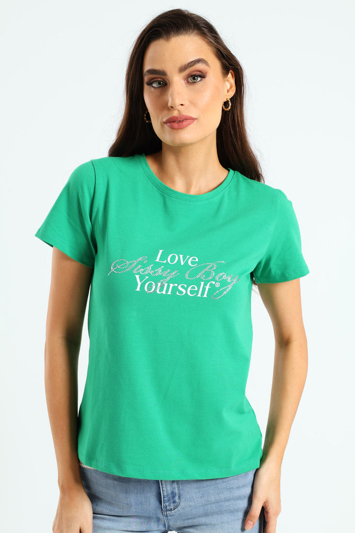 Regular Fit Multi-Technique Logo Top - Green