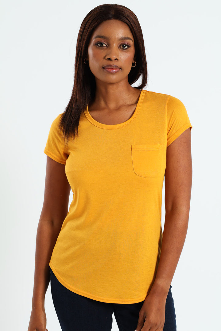 Basic Pocket Tee - Mustard