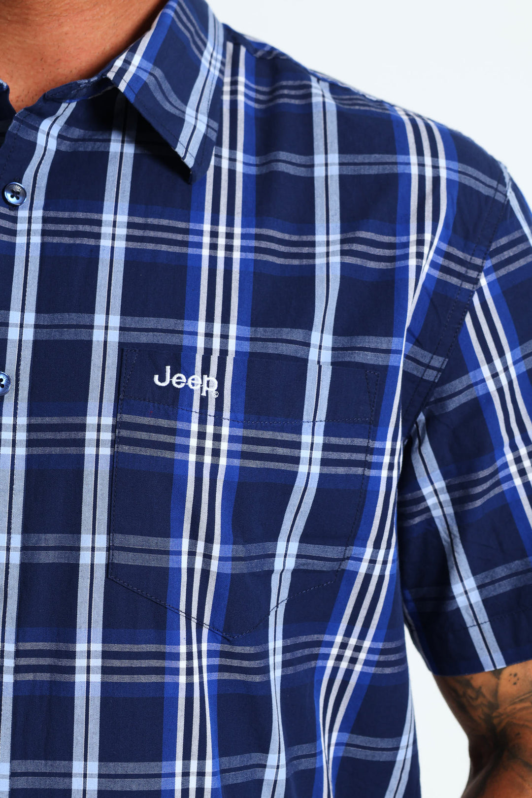 Casual Yarn Dye Check Shirt - Navy