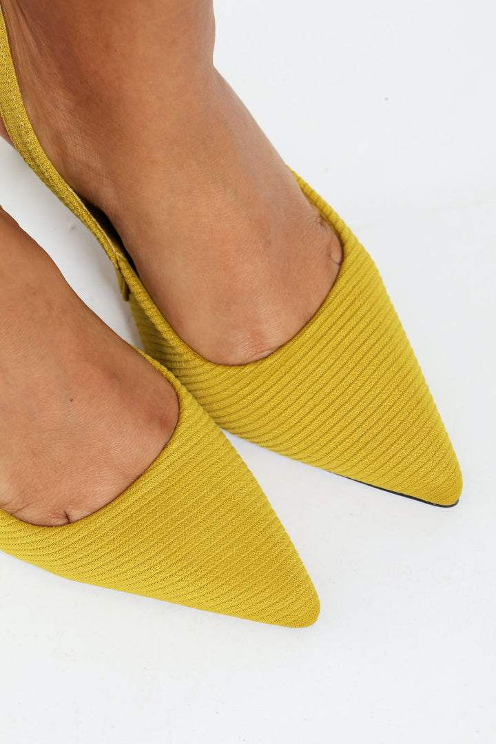 Pointy Sling Back Kitten Heel - Chartreuse