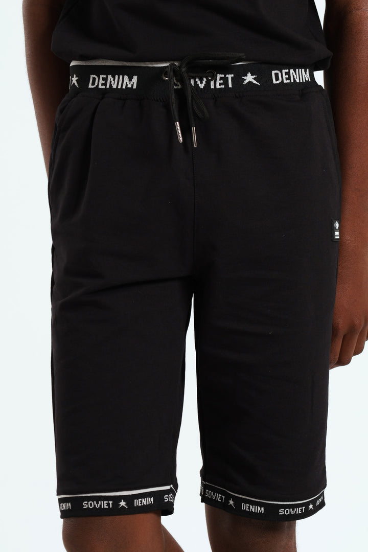 Boys Terry Fleece Shorts - Black