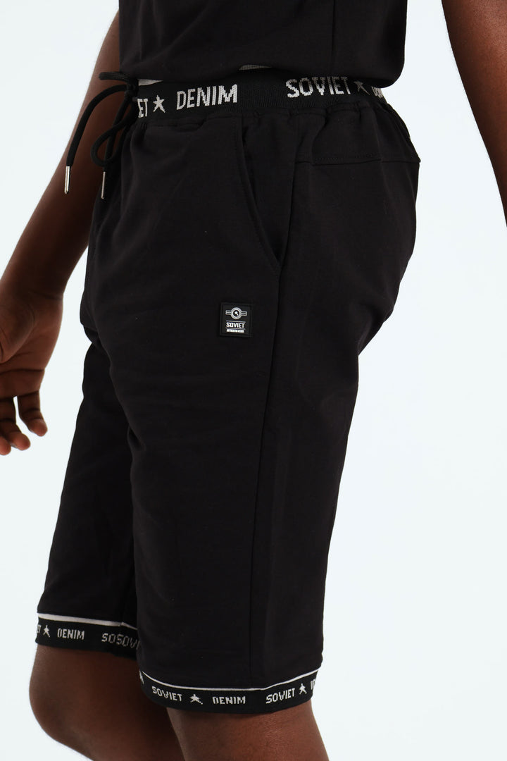 Boys Terry Fleece Shorts - Black