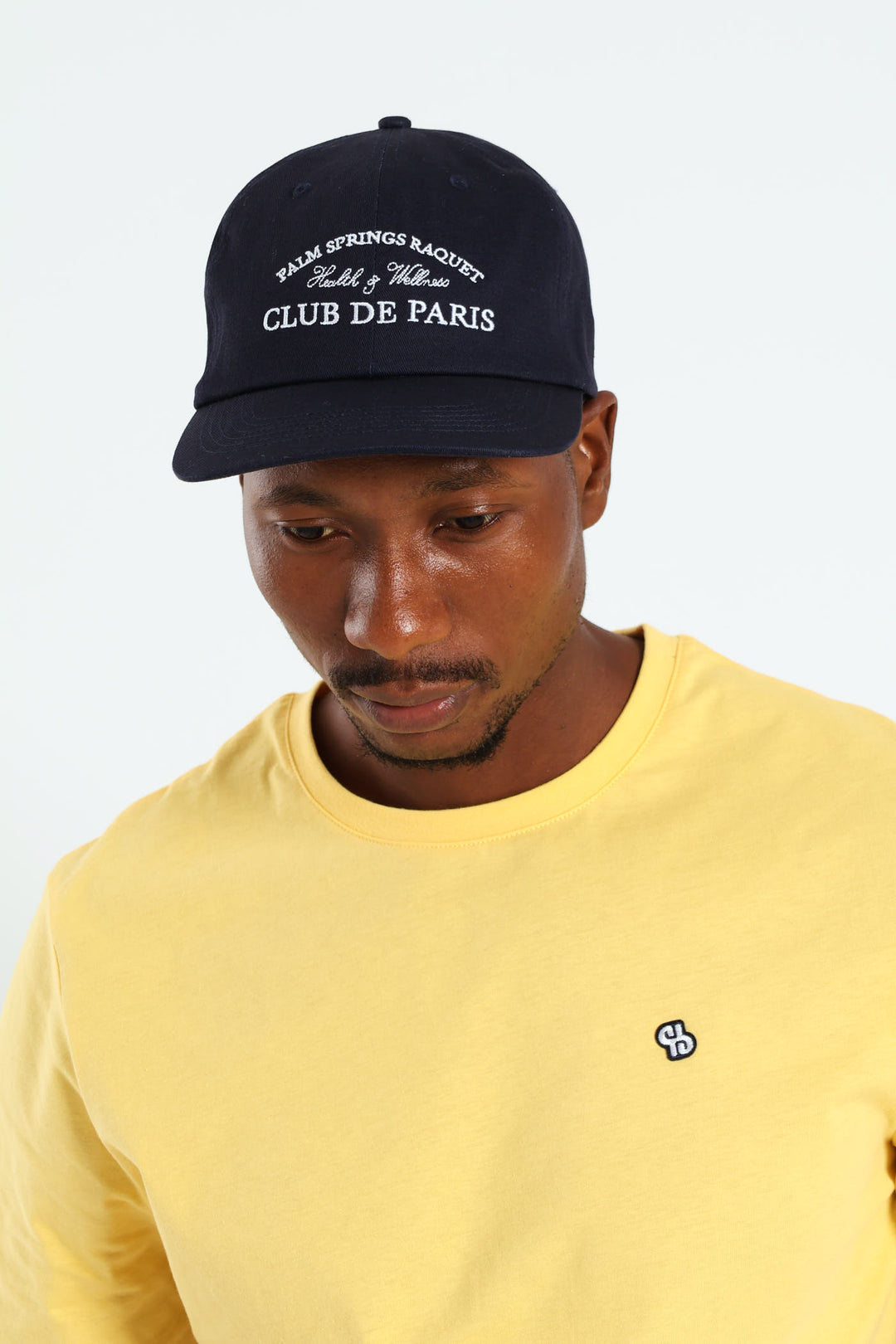 Embroidered Curved Cap - Navy