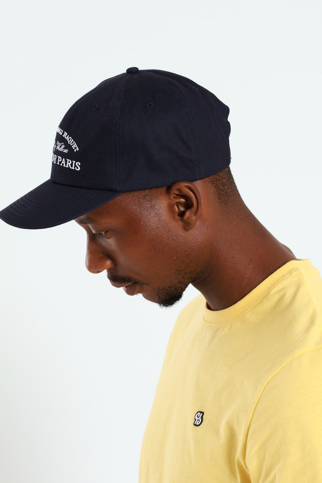 Embroidered Curved Cap - Navy