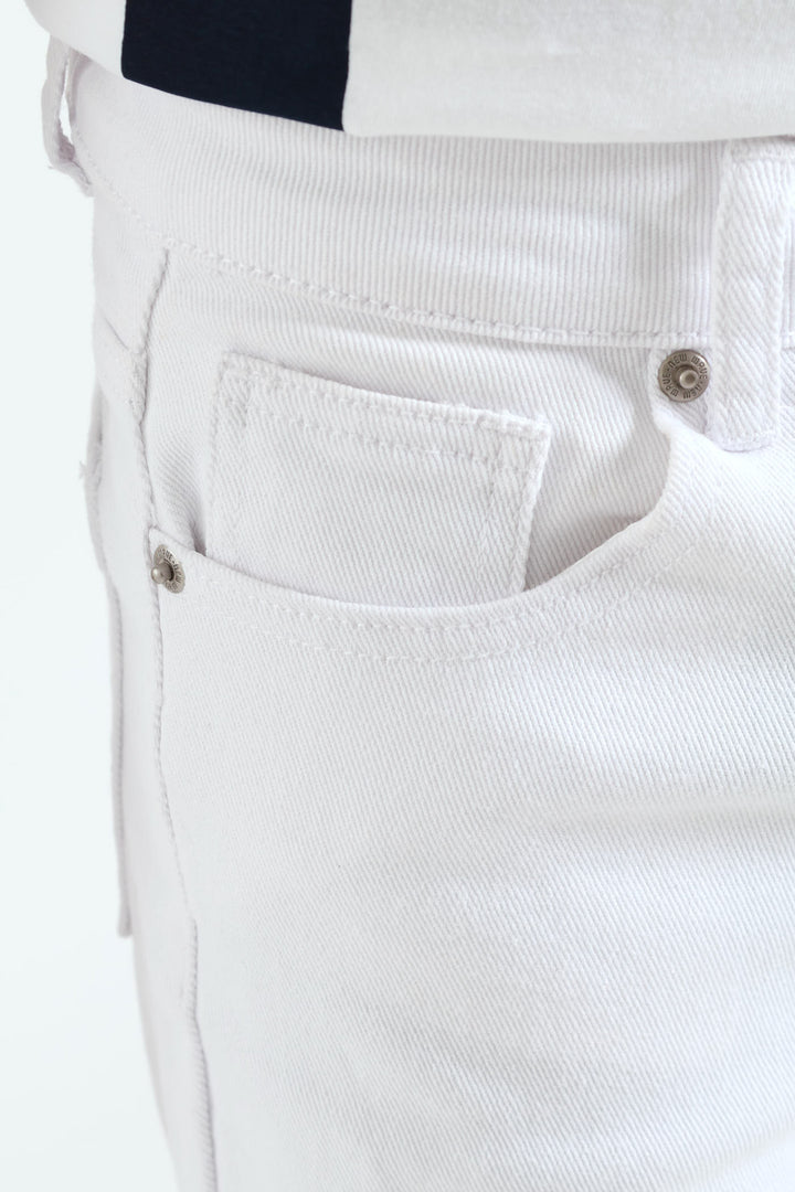 Boys Rip And Repair Denim - White