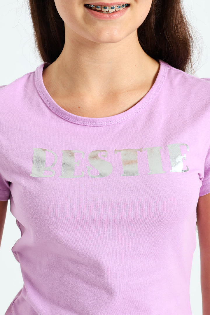 Girls Bestie Tee - Lilac