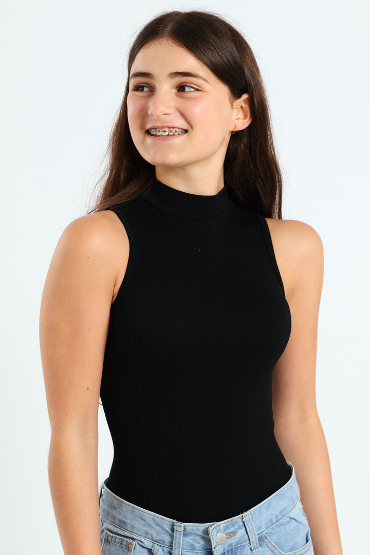 Girls Seamless Bodysuit - Black