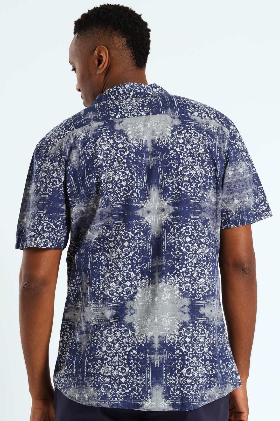 Revere Antique Print Shirt - Navy