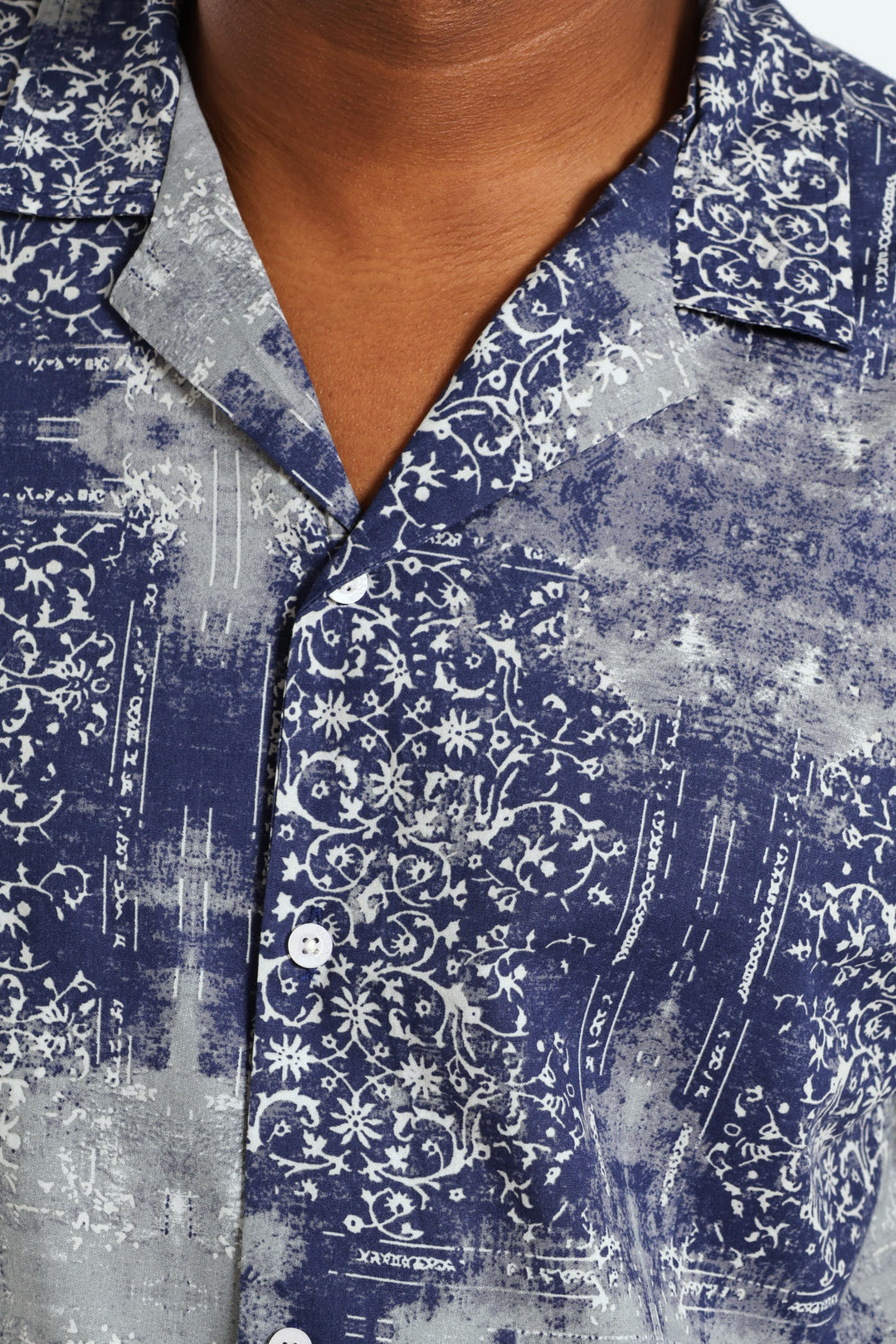 Revere Antique Print Shirt - Navy