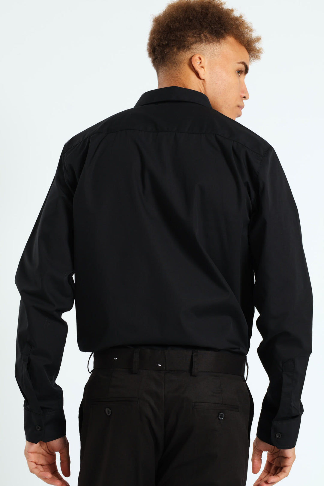 Long Sleeve Basic Smart Shirt - Black