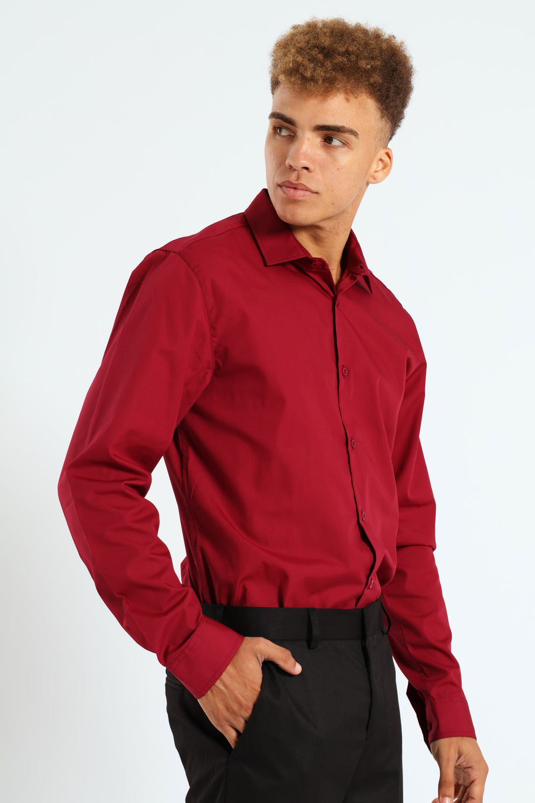 Easy Care Long Sleeve Shirt - Cherry