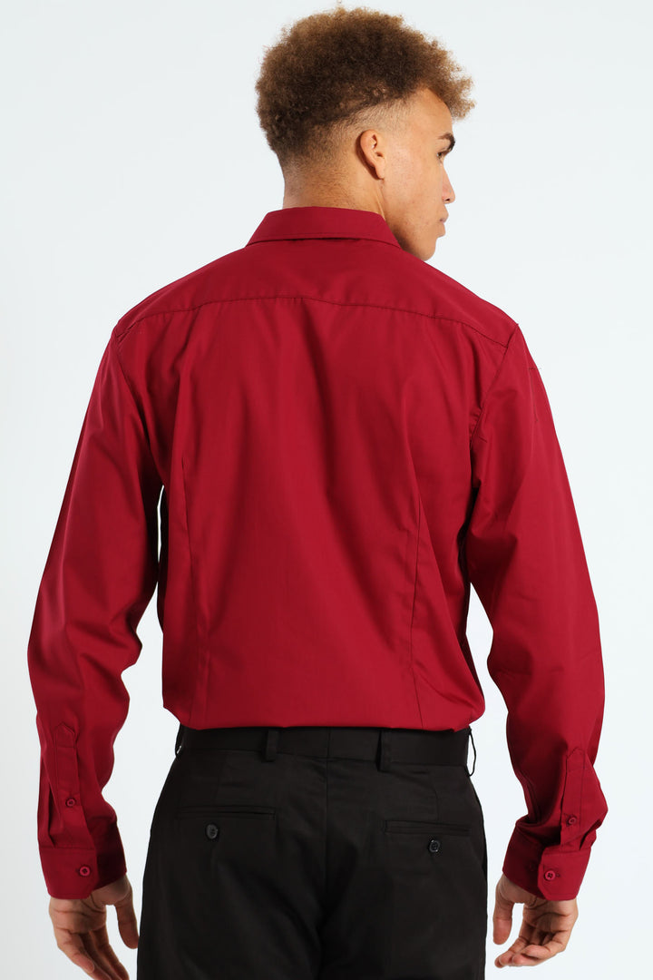 Easy Care Long Sleeve Shirt - Cherry