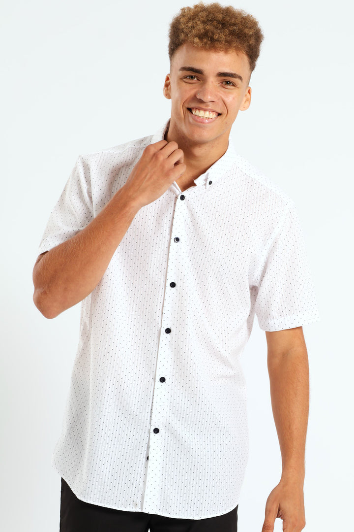 Seersucker Spot Shirt - White