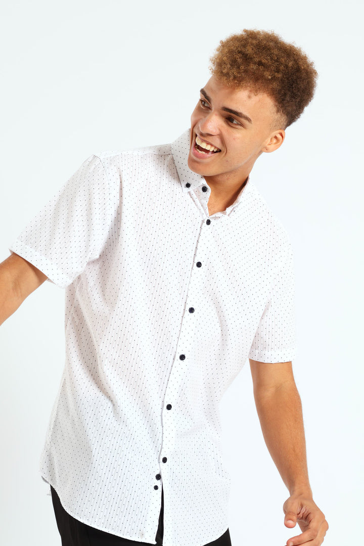 Seersucker Spot Shirt - White