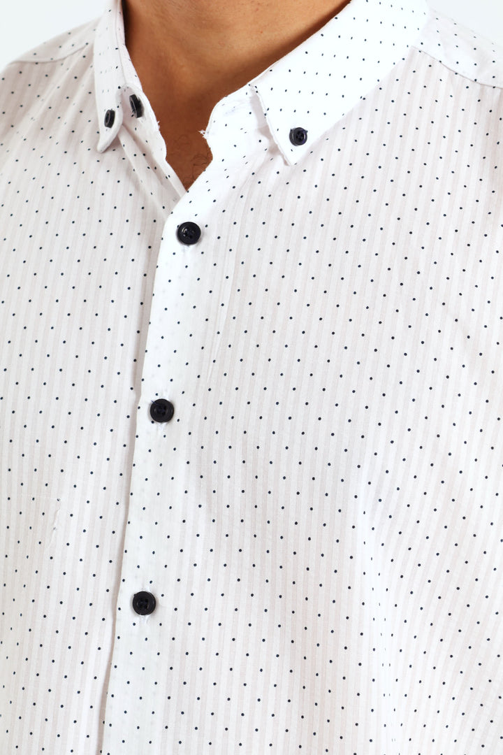 Seersucker Spot Shirt - White