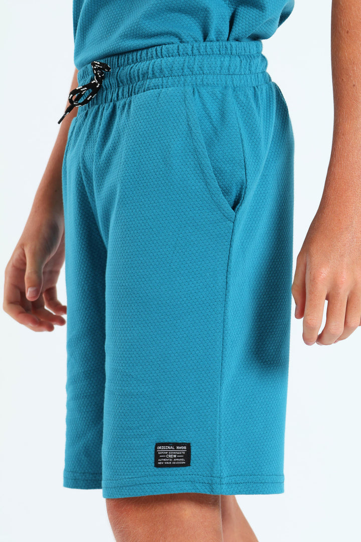 Boys Jacquard Shorts - Teal