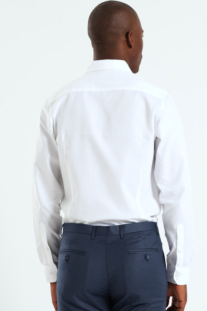 Melange Textured Shirt - White