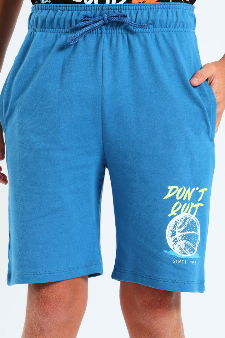 Boys Deep Water City Print Shorts - Blue