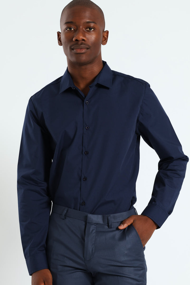 Easy Care Long Sleeve Shirt - Navy