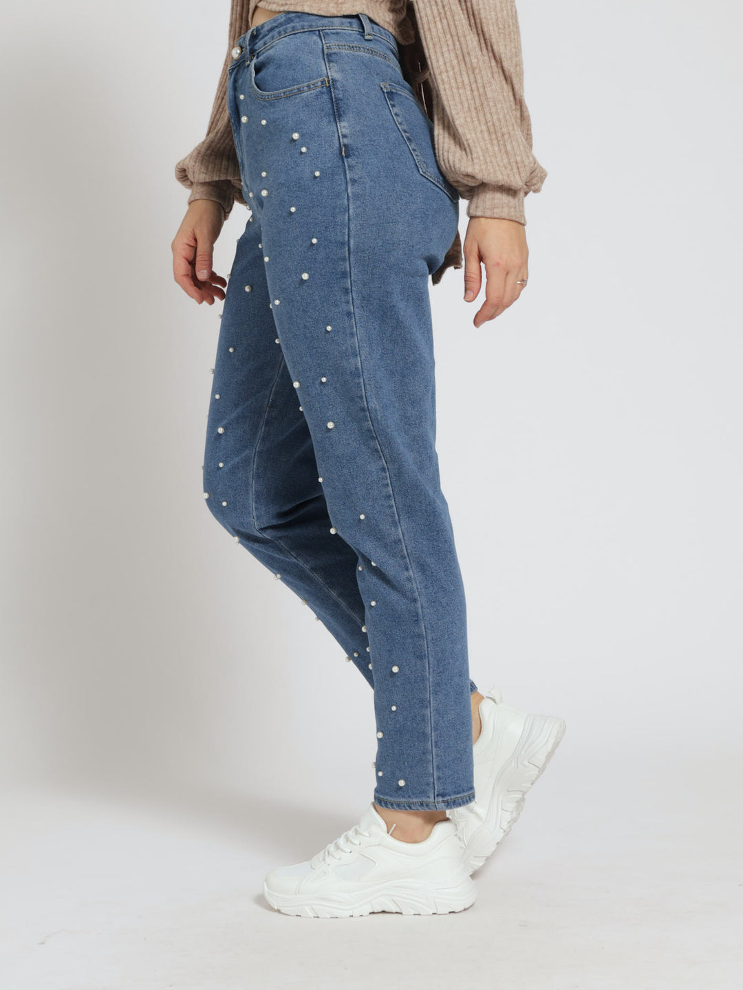 Pearl Mom Jean - Salty Mid Wash