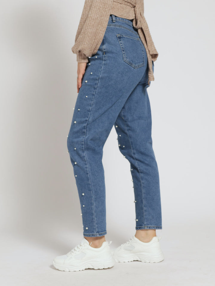 Pearl Mom Jean - Salty Mid Wash